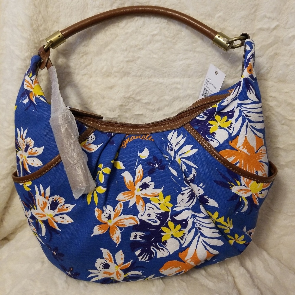 Tignanello blue floral large hobo bad new